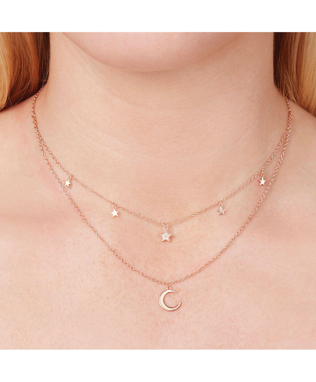 Double Rose Gold Layered Chain Necklace – Fahrya