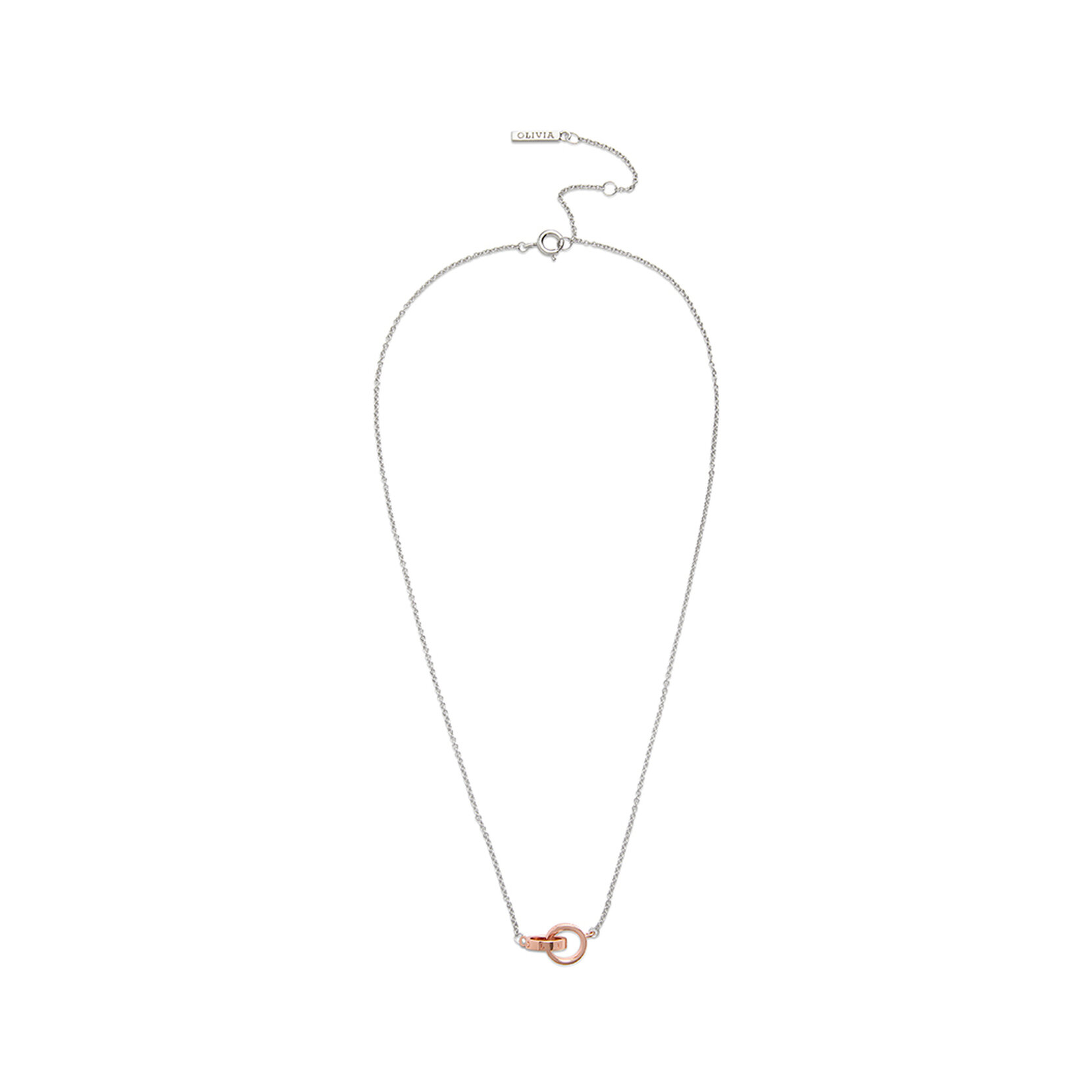 Classics Silver And Rose Gold Interlink Necklace Olivia Burton London